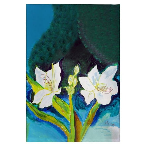 Betsy Drake GT1139 White Lilies Guest Towel