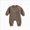 A79-Brown, variant on Toddler Boys Long Sleeve Solid Letter Prints Fall Winter Newborn Rompers Kids Jumpsuits