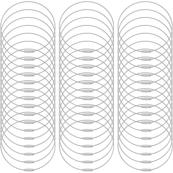 50Pcs Wire Bracelets Silver Steel Snake Bangle Bracelets Chains 2.83Inch Diameter Rings Loops