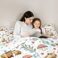 thumbnail image 5 of Homewish Cartoon Capybara Bedding Comforter Set,Rustic Flower Mushroom Twin Comforter Sets,White Brown Green Bedding Set For Girls Kids,Ultra Soft Home Decor Reversible,2-Piece, 5 of 8