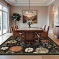 thumbnail image 2 of HOMERRY Floral Print Non Slip Area Rug 10' x 14' for Living Room Washable Indoor Carpet, Black, 2 of 5