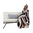 thumbnail image 3 of Chic Home - Women's Sherpa-Lined Animal Print Hooded Robe, Multiple Colors, Oversized, 3 of 10