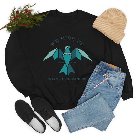 Isaiah 40:31 We Rise Up Christian Sweatshirt Jesus Apparel Christian Hoodie