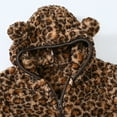thumbnail image 6 of jsaierl Toddler Baby Boys Girls Leopard Print Gradient Plush Cute Bear Ears Winter Hoodie Thick Coat Jacket, 6 of 9