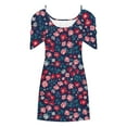 thumbnail image 3 of Njoeus Summer Dresses for Women Cold Shoulder Tank Mini Dress T Shirt Dress Casual Flowy Boho Floral Beach Sundress S-3XL, 3 of 4