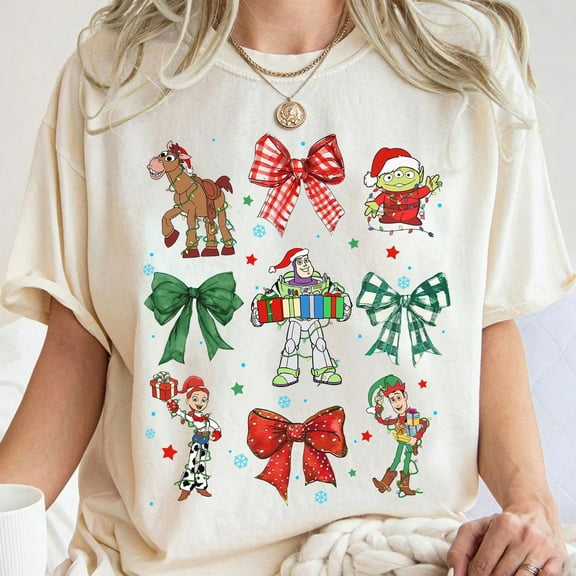 Disney Toy Story Coquette Bows Holiday Shirt, Toy Story You'Ve Got A Friend In Me Shirt, Disney Xmas Woody Jessie Slinky Alien Buzz Tee, S-5XL Shirt