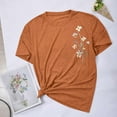 thumbnail image 5 of WREESH Womens Fashion T-Shirts Summer Comfortable Round Neck Printing Short Sleeve Tops Blouse T-Shirt Pullover Orange, 5 of 6