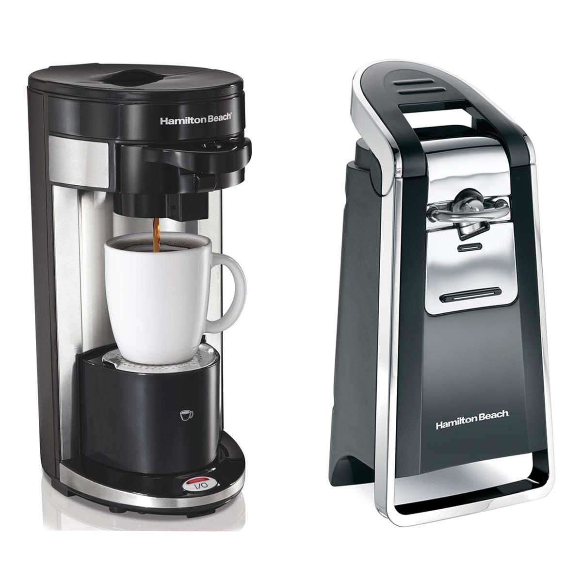 Hamilton Beach FlexBrew 1 Cup Coffee Maker + Smooth Touch Electric Can