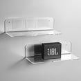 thumbnail image 1 of BRILLAR Estante de pared de acrílico transparente que ahorra espacio, 9 pulgadas, ideal para dormitorio, baño, cocina, sala de estar, oficina, paquete de 2, 1 of 5