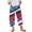 Blue A, variant on Womens Independence Day Yoga Capris, Print High-Waist Slim Fit Stretch Athletic Leggings White Size S