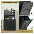 thumbnail image 5 of TLSUNNY Freestanding Trash Cabinet, Double Tilt-Out Garbage Can Storage Cabinet w/ Shelves & Drawer for Home, 5 of 10