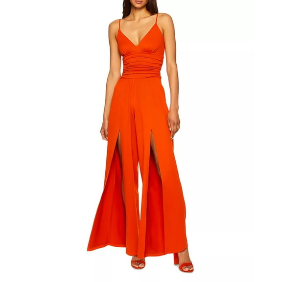 SUSANA MONACO V-Neck Slit Leg Jumpsuit