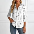 thumbnail image 4 of felwors Women's Dressy Casual Blouses Business Work Tops 3/4 Sleeve V Neck Pleated Shirts 2026 Spring Summer Outfits (White, XL), 4 of 8