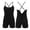 Black, variant on Women Sleeveless Fitness Rompers V Back Tights Yoga Shorts for Training Workout Gym Wear