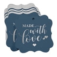 thumbnail image 3 of Inkdotpot Hang Tags Made With Love Wedding Favor Bracket Shape Gift Tags Real Silver Foil Bonbonniere Tag Pack Of 50, 3 of 7