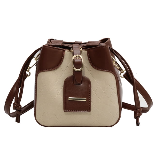 Bolso de hombro estilo retro clásico, tipo billetera, de piel sintética, apto para damas, color blanco cremoso