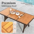 thumbnail image 4 of MF Studio 7-Piece Patio Dining Set, All-Weather Rattan Outdoor Dining Set with 74.8" Rectangular Acacia Wood Table, Dark Brown and Blue, 4 of 13