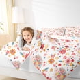 thumbnail image 4 of jejeloiu Kawaii Cherry Blossom Queen Comforter Set,Cartoon Cute Flower Bedding Sets,Wild Animal Hedgehog Bedding Comforter Set For Girls Kids,Breathable Home Decor Reversible,3pcs, 4 of 8