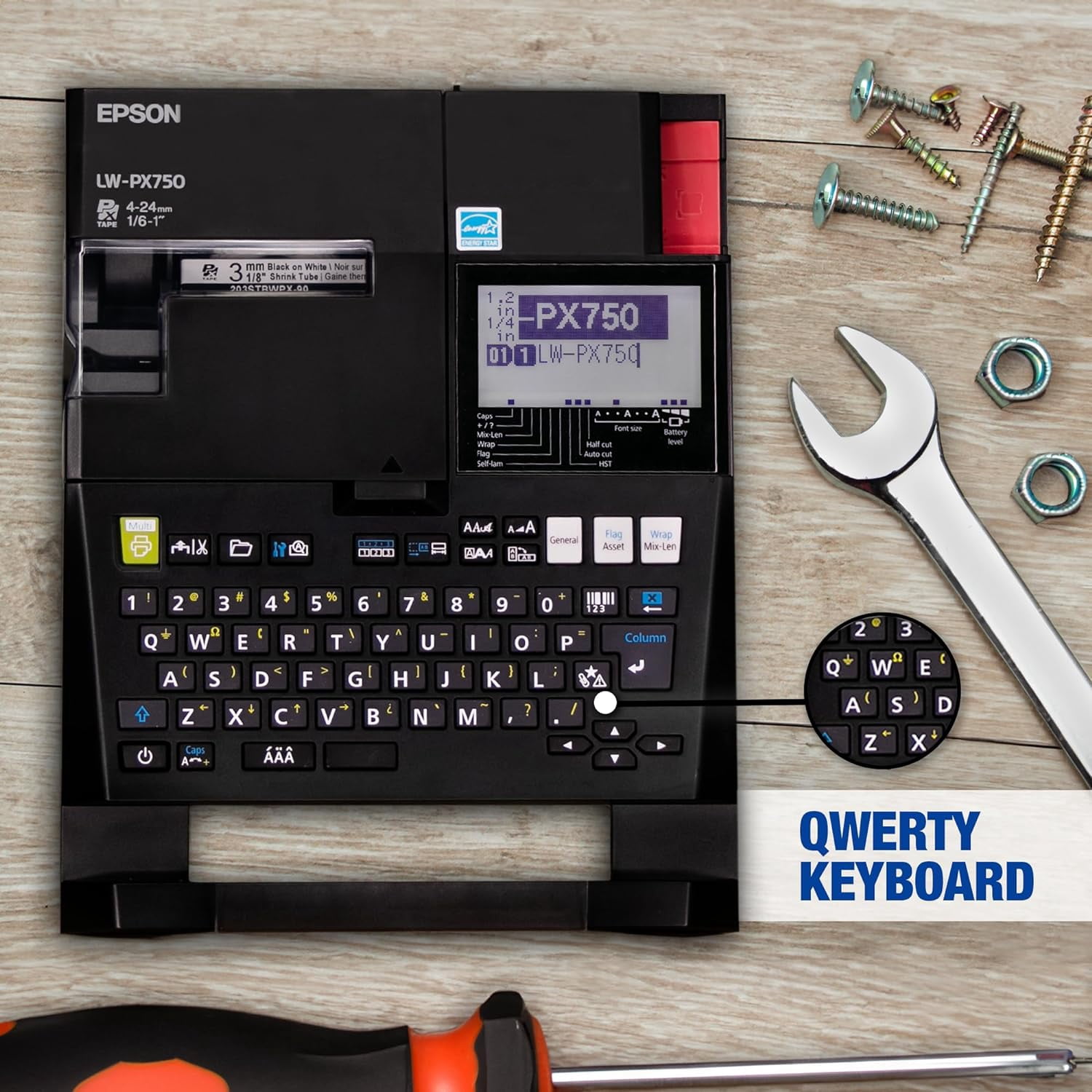 LILIUPENG Epson LW-PX750 Industrial Label Maker Kit - Complete Kit with Accessories, Compatible with Large Variety of Label Tape Types, Portable Handheld Label Printer