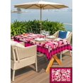 thumbnail image 4 of Outdoor Tablecloth with Umbrella Hole and Zipper, Valentine's Day Rectangle Table Cloth 60x84 Inch Waterproof Tablecloth, Romantic Love Pink Buffalo Plaid Picnic Table Cover for Patio Camping, 4 of 7
