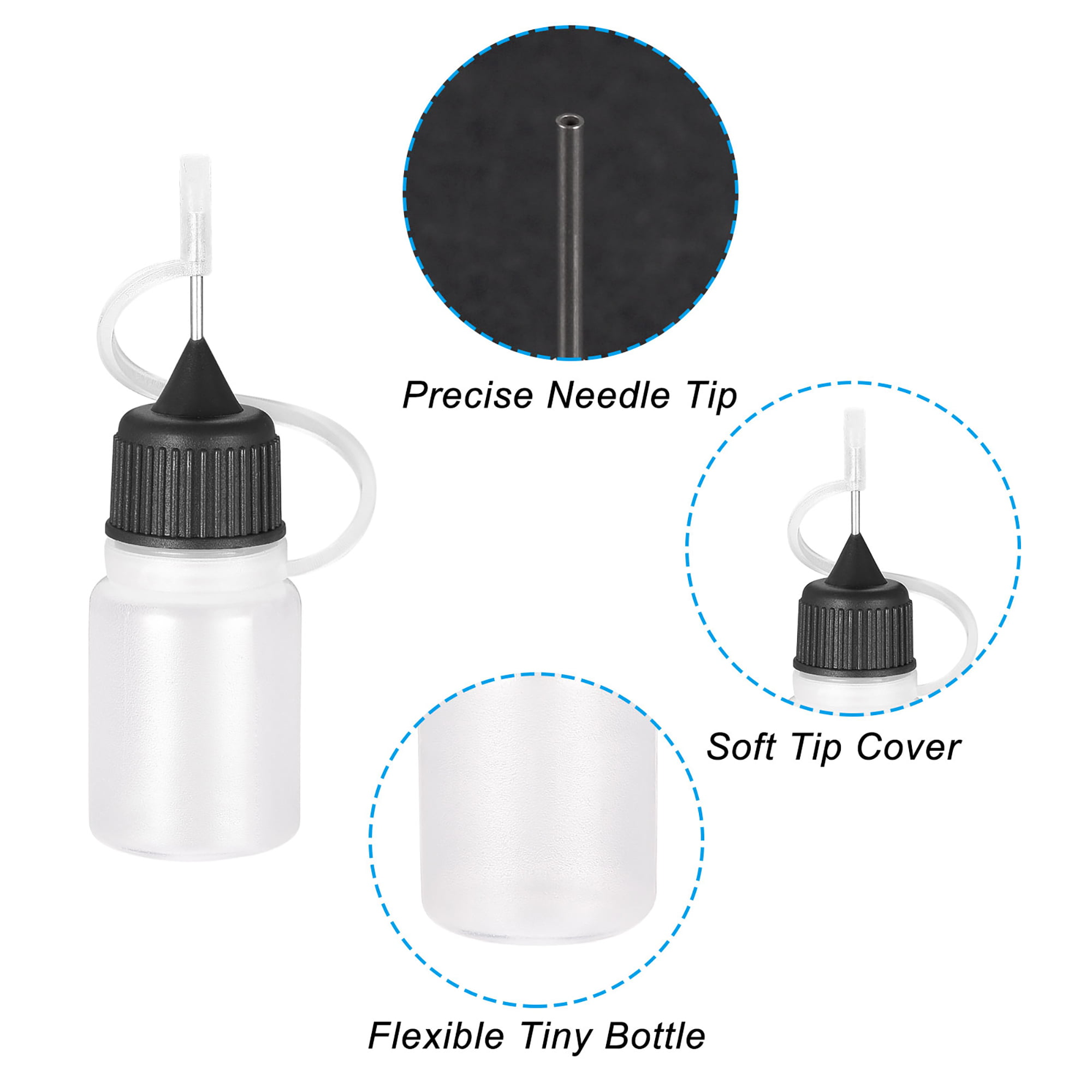 10ml Needle Tip Bottle Applicator Bottle for Paint Pointed Mouth Oil Makeup  T-ls