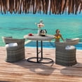 thumbnail image 4 of Nuu Garden Outdoor Patio 3 Piece Bistro Set, 1 Rattan Iron Patio Table and 2 Rattan Chairs, Weather-Resistant Frame for Indoors and Outdoors with Soft Cushions, Gray, 4 of 10