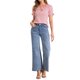 thumbnail image 2 of Blusa de cuadros de Navidad Inspire Chic para mujer con cuello redondo, volantes y mangas abullonadas en color rosa, 2 of 6
