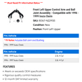 thumbnail image 2 of Front Left Upper Control Arm and Ball Joint Assembly - Compatible with 1996 - 1999 Isuzu Oasis 1997 1998, 2 of 2