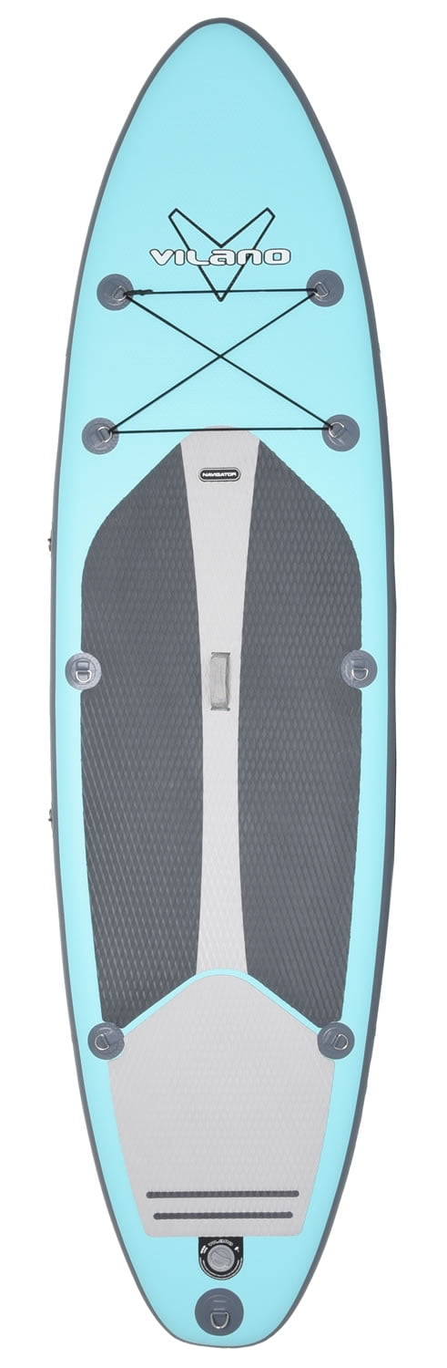 Vilano Navigator 10&amp;#39; 6&quot; Inflatable SUP Stand Up Paddle Board Package, Gauge, Paddle, Fins, Leash and Bag Included