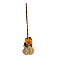 thumbnail image 3 of Escoba de bruja voladora realista de 31,5 pulgadas de alto con luz para decoración de Halloween negro naranja, 3 of 9
