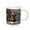 White, variant on 3drose, a Red Fire Hydrant with a Touch of Lime on Black and White, 11oz Two-tone Black Mug