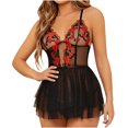 thumbnail image 1 of Lencería erótica sólida para mujer, pijama Sexy, uniforme de encaje de malla transparente, traje de camisón con tirantes Fridja nalpqowj39266, 1 of 9