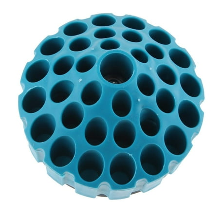 

Hard Round Shape Drill Bit Organizer Case With Iron Rotating Base Quick Storage Save Space Blue Color