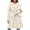 Beige, variant on Women's Lightweight Wool Coat Double Breasted Buttoned A-Line Pleated for Winter