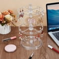 thumbnail image 4 of 2 Tiers Rotating Earring Holder Organizer Jewelry Holder Display Adjustable Plastic Earring Display Stand Clear Earring Tree Storage Tower Rack for Women, 4 of 5