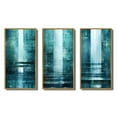 thumbnail image 2 of Designart "Turquoise Riverside Door to the Other Side II" Abstract Collages Framed Wall Art Set Of 3 - Turquoise Transitional Frame Gallery Wall Set For Home Decor, 2 of 6