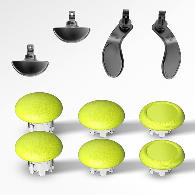 Metal Joystick Caps & Back Button Kit Compatible with PS5 Edge Controller - Mushroom Head Thumb Stick Cover, 3D Rocker Paddle