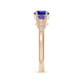 thumbnail image 3 of Angara Natural 0.9 Ct. Tanzanite with Tanzanite Classic Ring in 14K Rose Gold for Women (Ring Size: 12), 3 of 9
