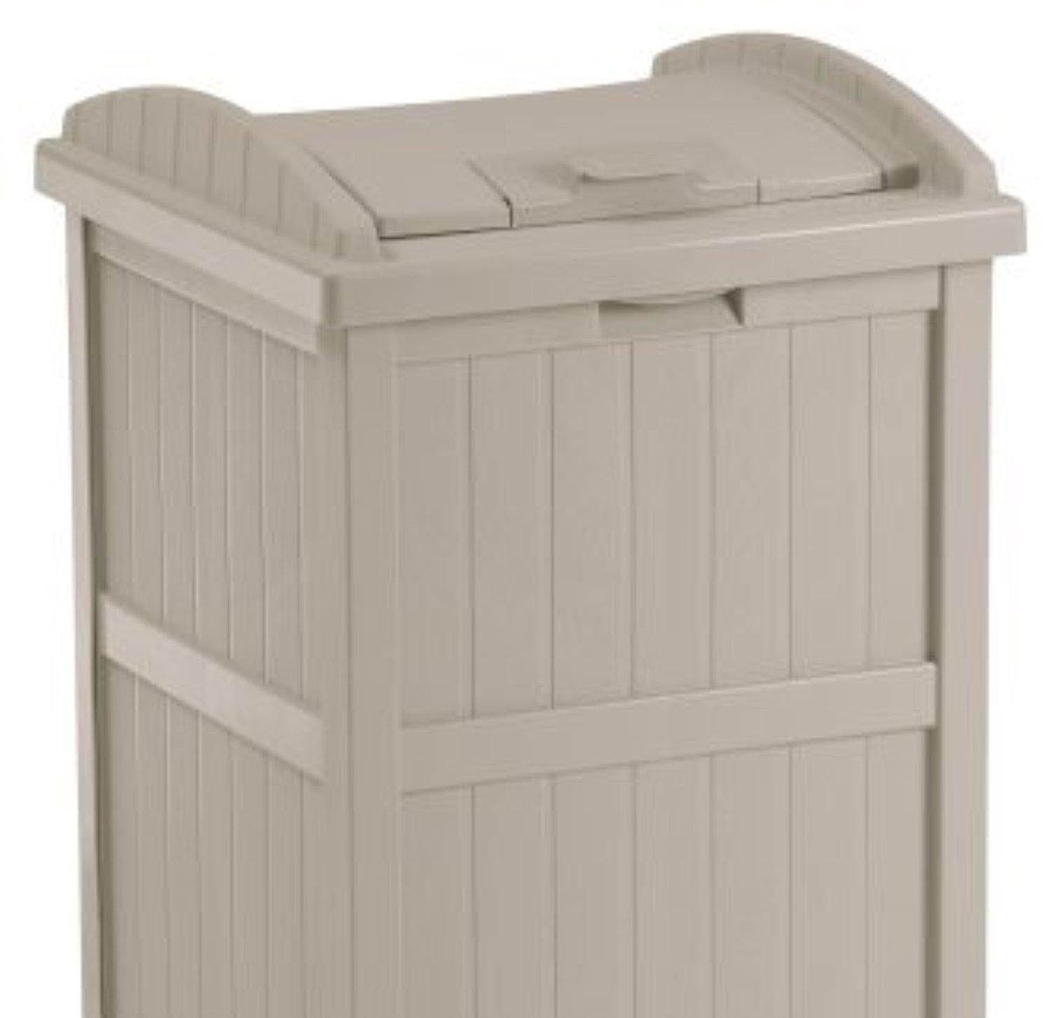 Suncast Trash Hideaway 33 Gallon Capacity Resin Outdoor Garbage Container, Taupe - image 5 of 5