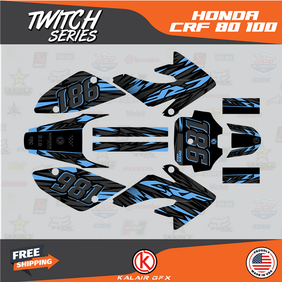 Kalair GFX Graphics Kit for Honda CRF80 (2004-2010) Twitch Series