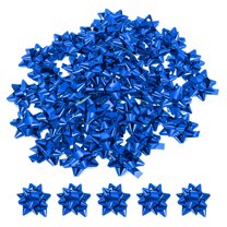 Uxcell 100 pack Small Star Gift Bows, Self-Adhesive Bows for Holiday Weddings Birthday Party Blue