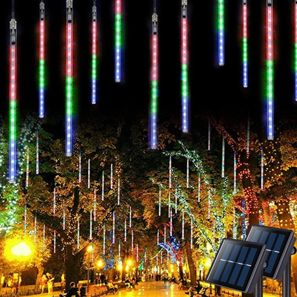 Luces de Lluvia de Meteoritos Solares JMEXSUSS 16 Tubos 288 LED x2