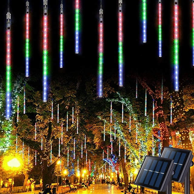 Luces de Lluvia de Meteoritos Solares JMEXSUSS 16 Tubos 288 LED x2