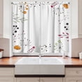 thumbnail image 2 of Ambesonne Modern Kitchen Curtains, Geometric Flowers Floral, 55"x39", Pistachio Green Magenta, 2 of 3