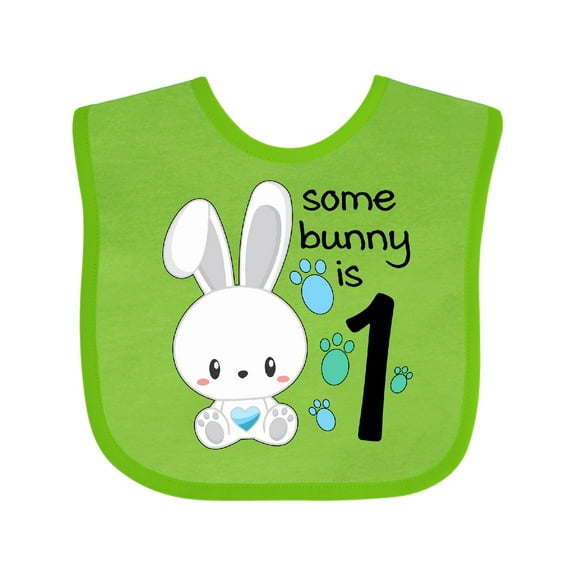 Inktastic Somebunny is One First Birthday Bunny Boys or Girls Baby Bib