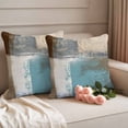 thumbnail image 2 of Outdoor Pillow Covers Pack of 2, Brown Blue Mottled Texture Waterproof Throw Pillowcase Cushion Cases, Abstract Oil Painting Art Decorative Pillow Cover for Couch Sofa Home Bed Patio, 2 of 9