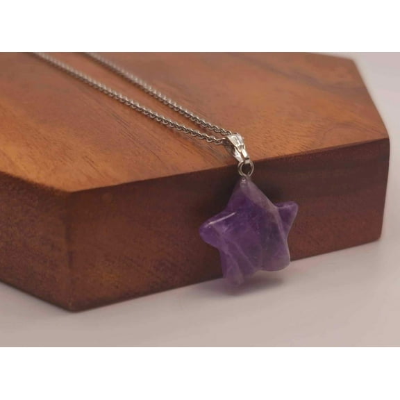 Elegant Amethyst Star Necklace - Silver Tone for Every Occasion Silver Tone