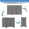 thumbnail image 2 of Ktaxon 3 Panel Folding Privacy Screen Portable Divider Folding Partition 6 FT Room Separator Freestanding Wall, Gray, 2 of 11