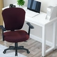 thumbnail image 3 of AUQ Office Chair Cover 2 Piece Stretchable Computer Office Chair Covers Universal Chair Seat Covers Stretch Rotating Chair Slipcovers Washable Spandex Desk Chair Cover Protectors, 3 of 7
