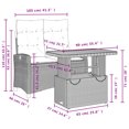 thumbnail image 4 of vidaXL 2 Piece Garden Dining Set with Cushions Grey Poly Rattan, 4 of 5